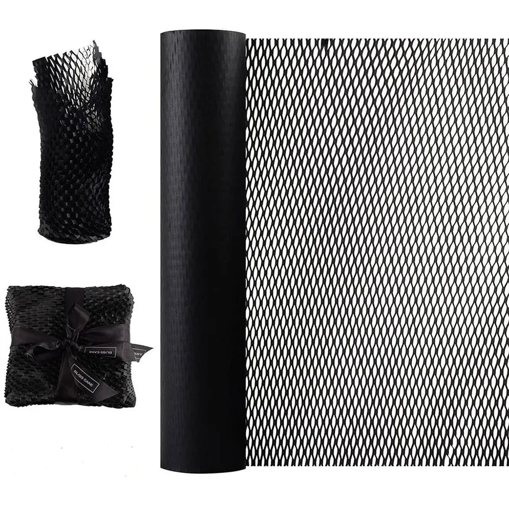 Wholesale 20 Inch Eco Black Kraft Shipping Protective Packaging Cushion Honeycomb Paper Wrap