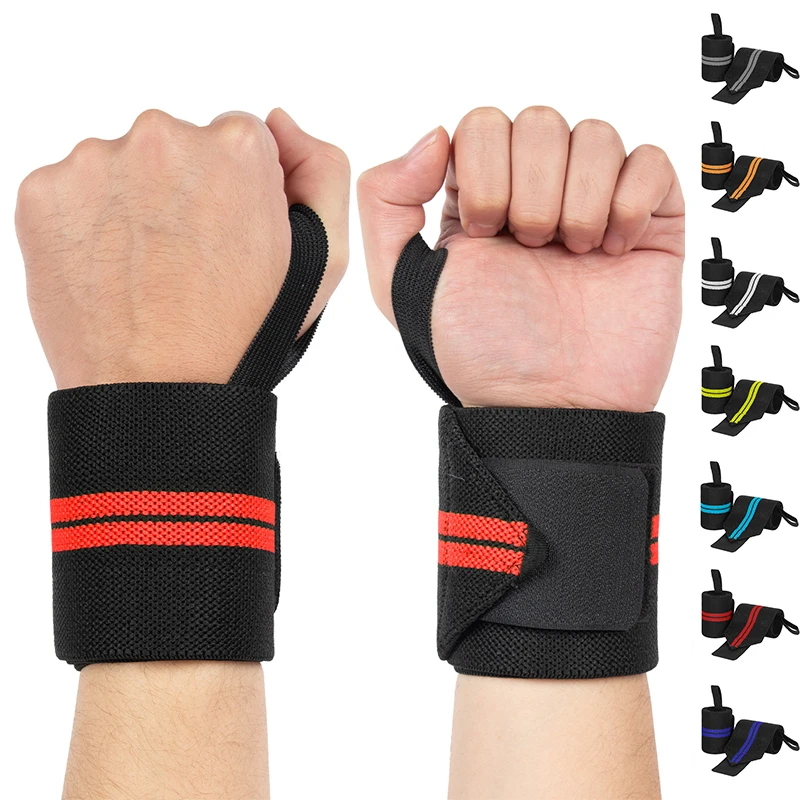 For Workout Fitness Weight Lifting Gym Adjustable Wear-Resistant Elastic Wrist Wraps Custom Logo High Quality Brace Support