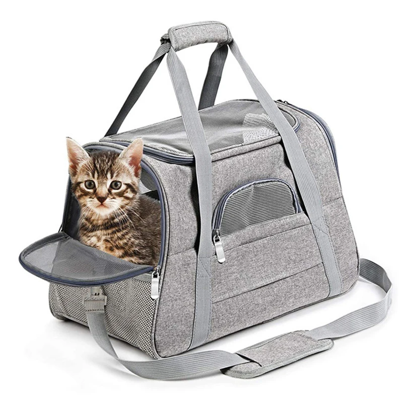 

small medium pet carrier dog travel airplane dog carrier Airline Approved Soft-Sided Pet Travel Carrier