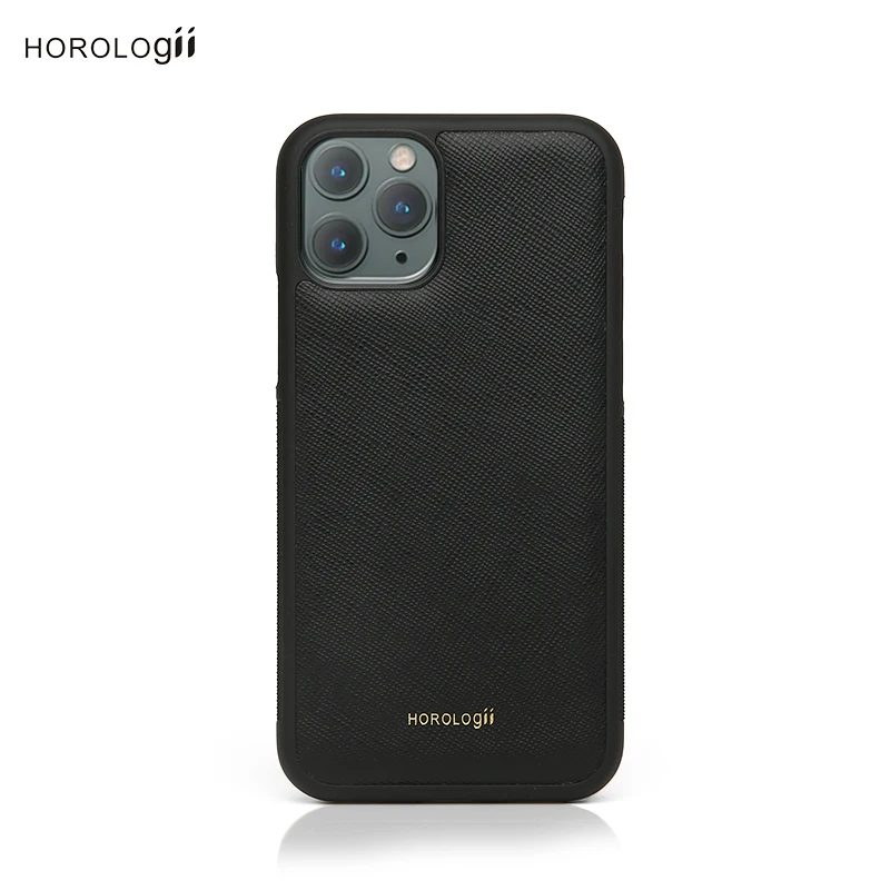 

Leather Case saffiano pattern Case for Apple iPhone 11 2019, Black