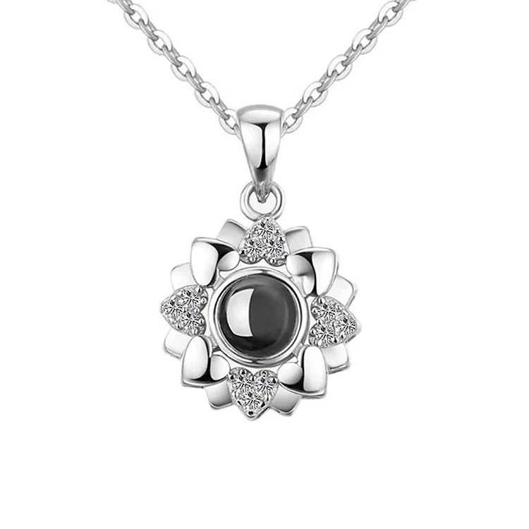 

Unique personalized I love you 100 languages necklace, fashion cubic zirconia charm necklace jewelry women