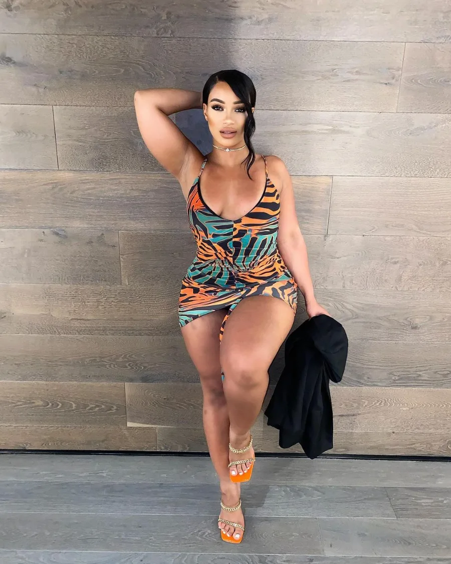

New design summer suspenders with printed mid-waist long casual sexy dresses