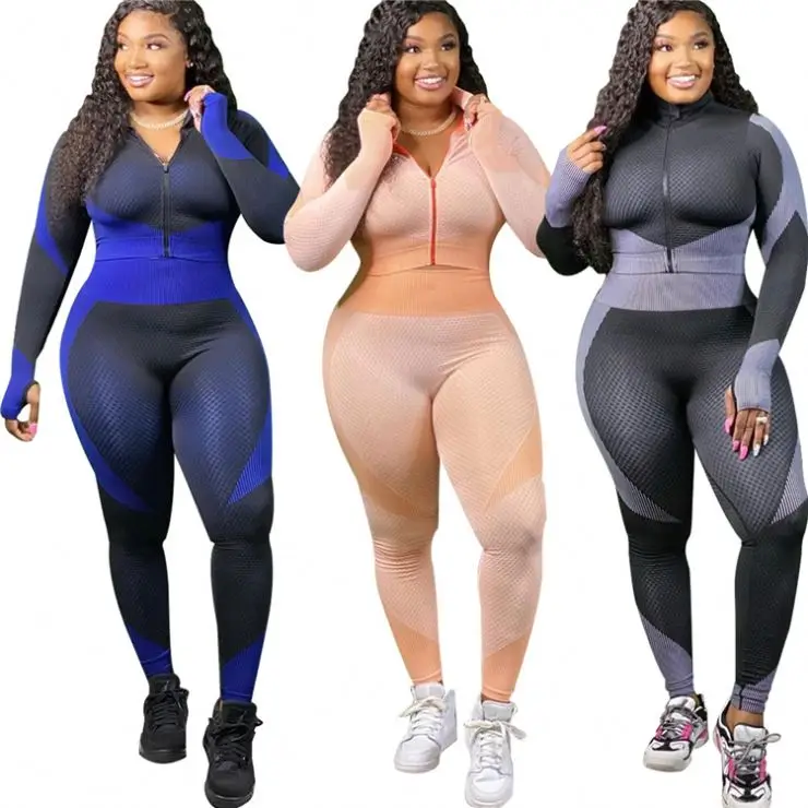 

M10830 women pants suit plus size jogger set long sleeve two piece set