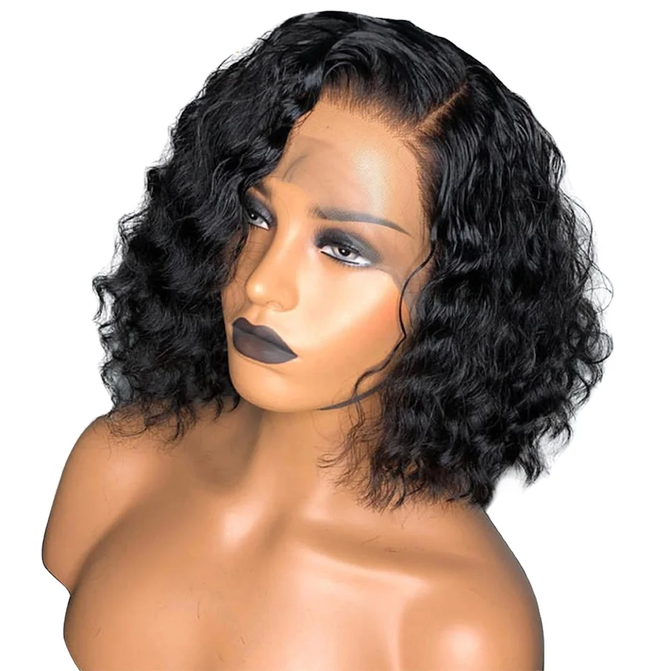 

Short Bob Brazillian Human Hair Wigs Black Brazilian Hair Curly Wig Natural Hair for Women Cheap Wigs With Lowest Price, Natural colors