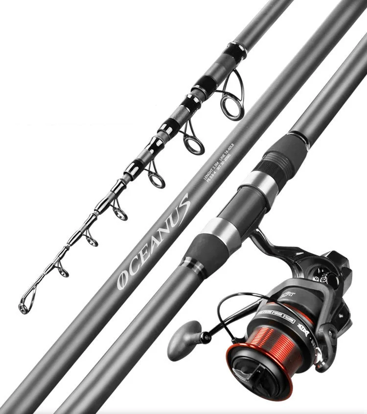 

Outdoor fishing 4.2m 8 sections carbon salt water fibre telescopic fishing rod, Pictures