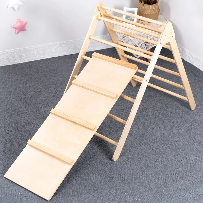 

XIHA Arch And Ramp Frame For Children Playground Pikler Triangle Foldable Wooden Climbing Ladders Toys Climb Game Indoor, Natural or colored