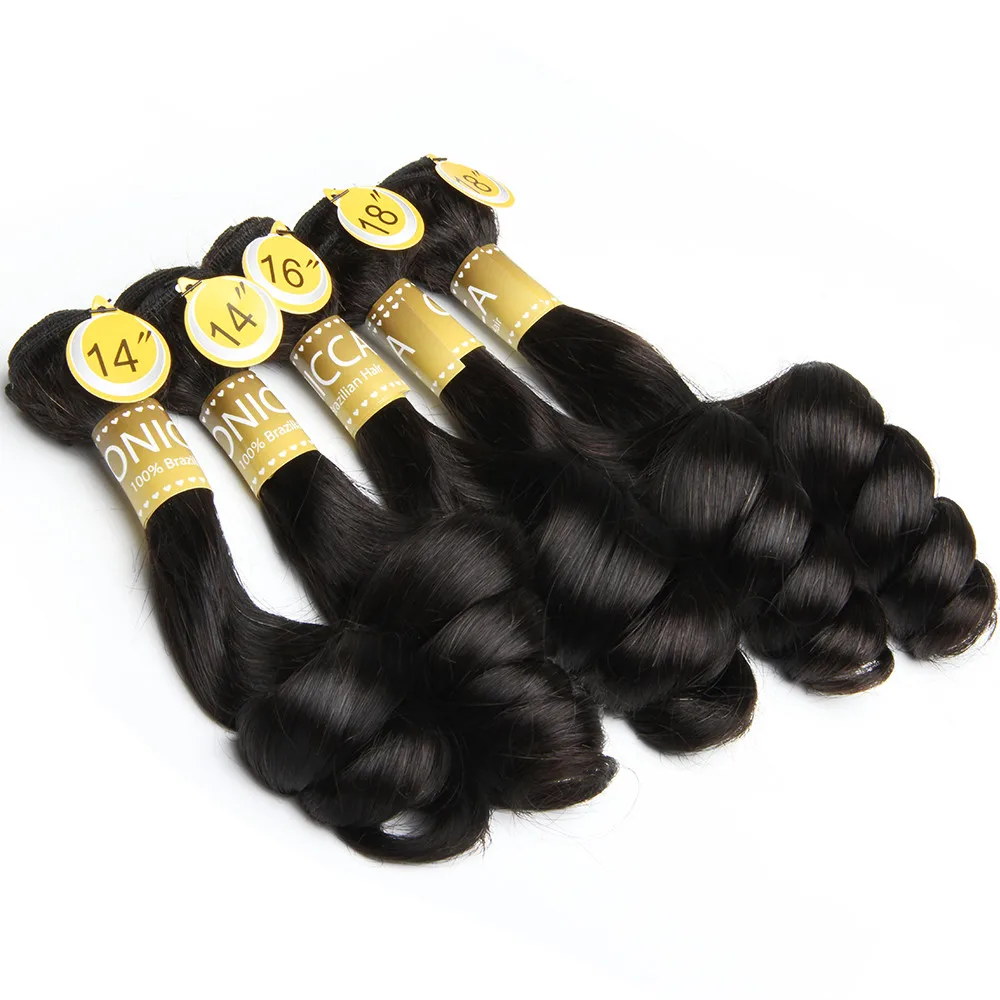 

Wholesale Brazilian Funmi Hair Double Drawn 5pcs/Lot Egg Curl Remy Hair Extension Flexi /Pissy /Pixie Spring Curl Human Hair Wea