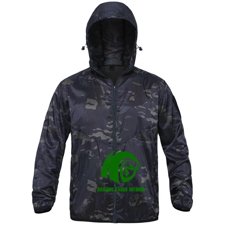 

KANGO 2021 men's waterproof black camo waterproof custom windbreaker, Camouflage