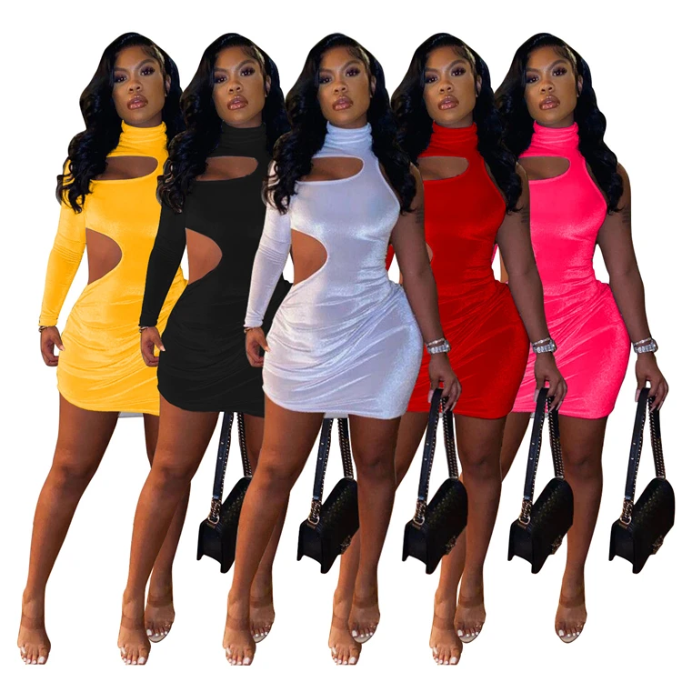 

Summer Sexy Woman Clothing Hollow Cutting Out Bodycon Dress, Black