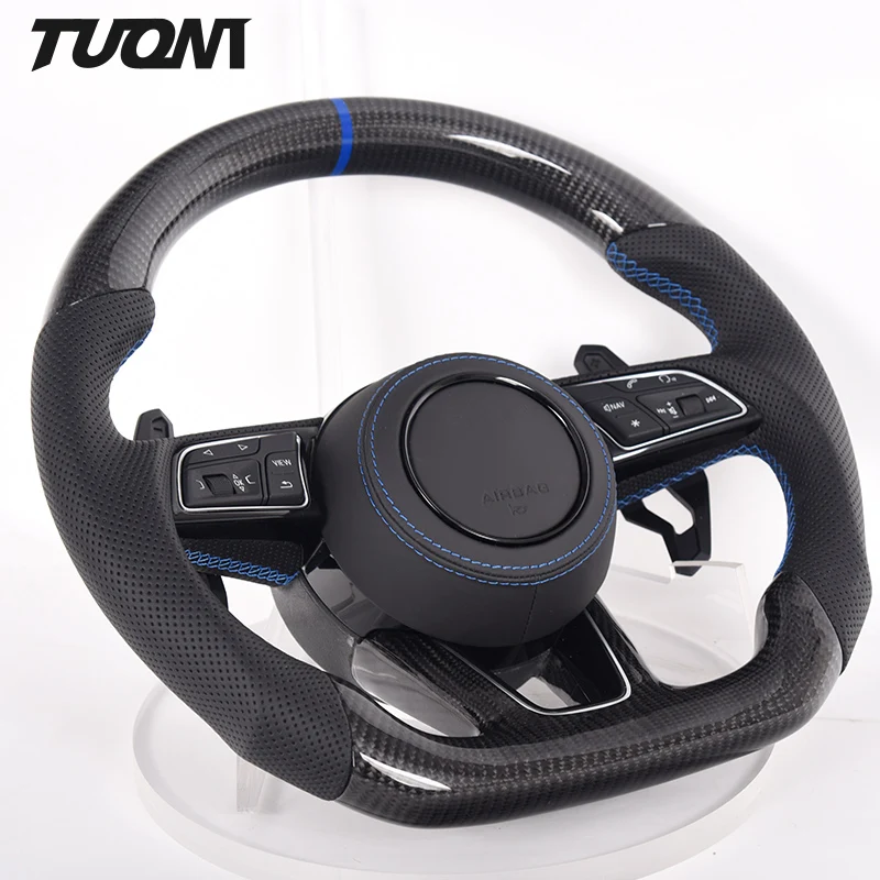 

Auto Racing Car Steering Wheel For Audi S8 A8 Q7 Rs6 S6 S5 Rs5 S4 B8 B9 Carbon Fiber Leather Steering Wheel, Customized color