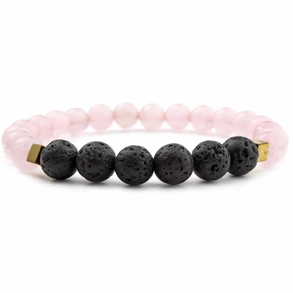 

New Arrival Lava Volcanic Stone Bracelet Amazon Hot Selling Colorful Round Beaded Natural Stone Bracelets For Women