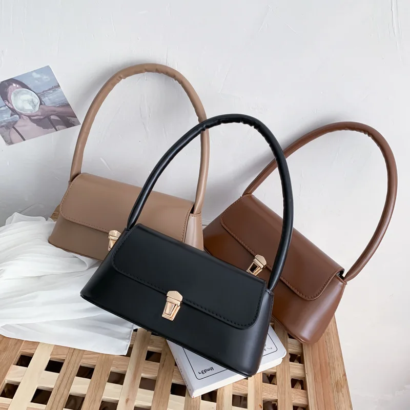 

2020 Luxury Women Handbags Designer New Fashion Simple Handbag Wild Shoulder Niche Bag Foreign Underarm Bag, Picture color