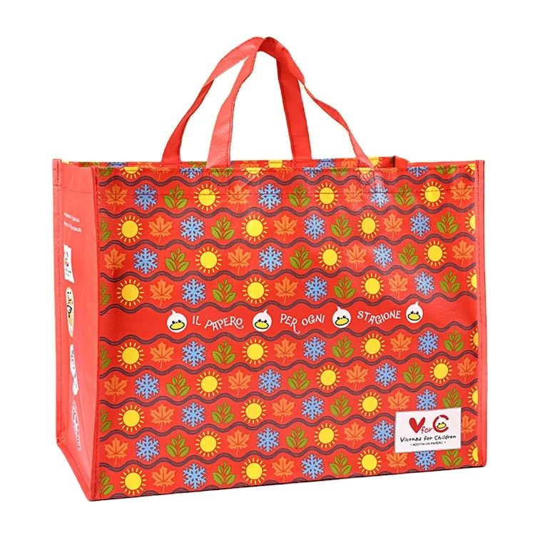 

Wholesale Shopping Full Printing Custom Printed Eco Friendly Recycle Reusable Pp Laminated Non Woven Fabric Tote Bags