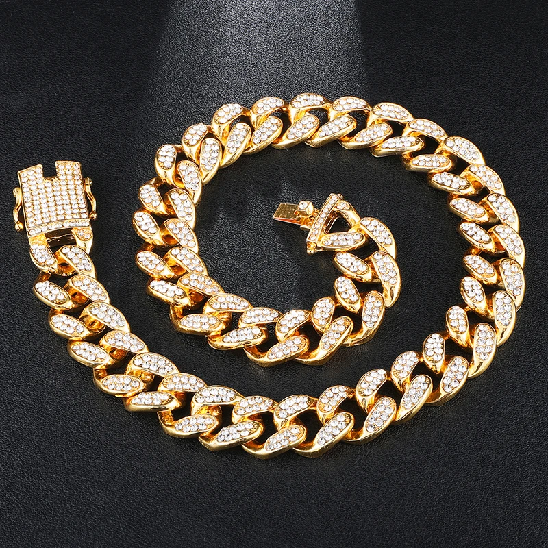 New Color 19mm Prong cuban link choker chain necklace For Men jewelry cuban link chain