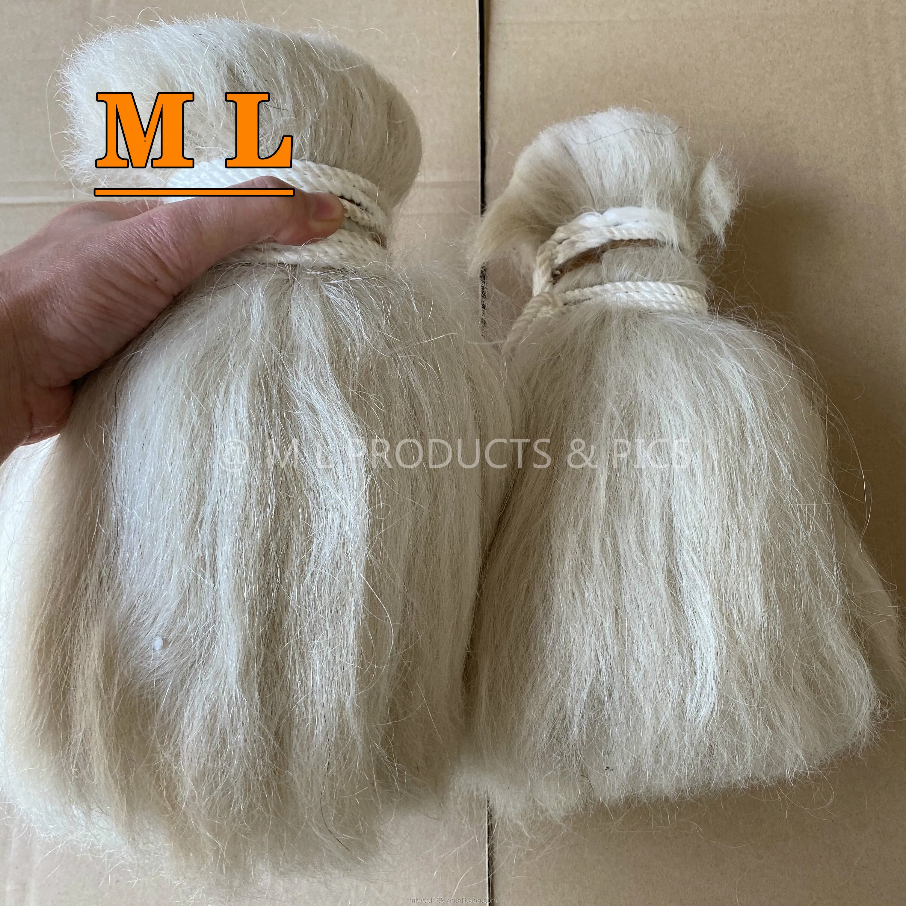 100 Washed Clean Yak Body Hair Bundles Yak Tail Hair Natural White