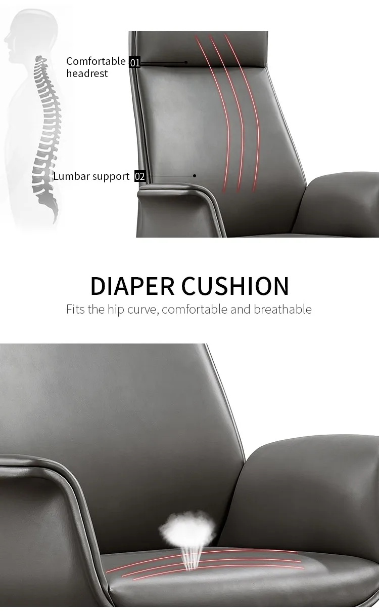 Shunde Ergonomic Executive Chairs High Back Leather Office Chair