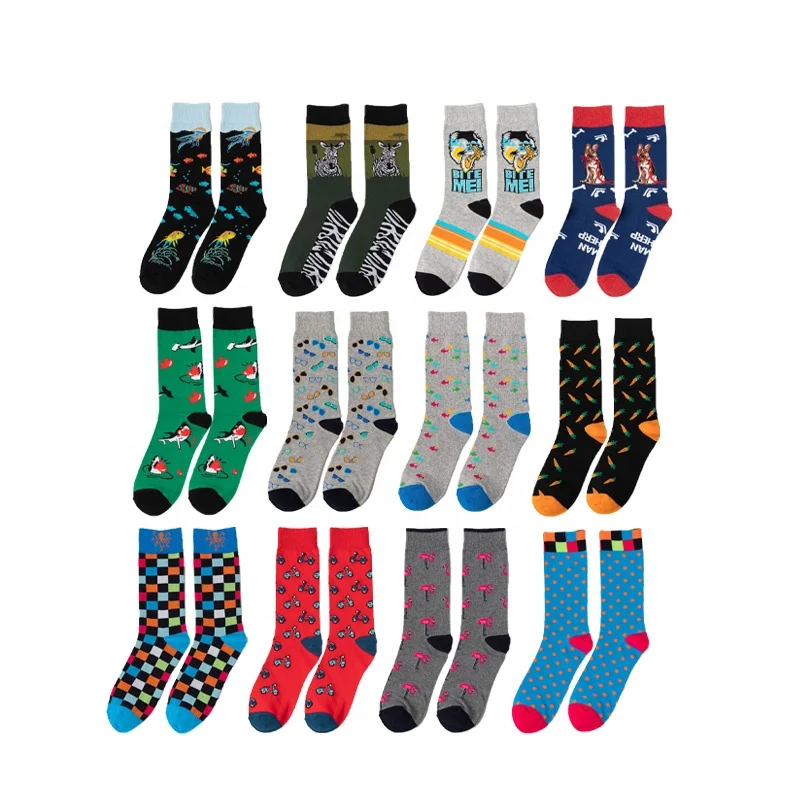 

Quentin Dropshipping High Quality Comfortable Funny Socks Custom Made Cotton Fashion Jacquard Crew Happy Socks Men