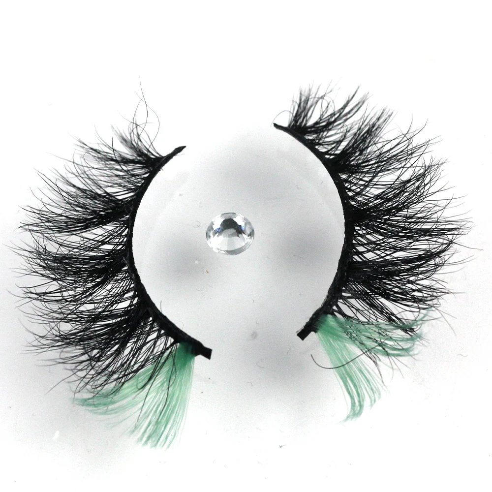 

CMZ01 wholesale color mink eyelashes real 3d mink eyelashes 25mm mink colorful strip eyelashes lash, Natural black