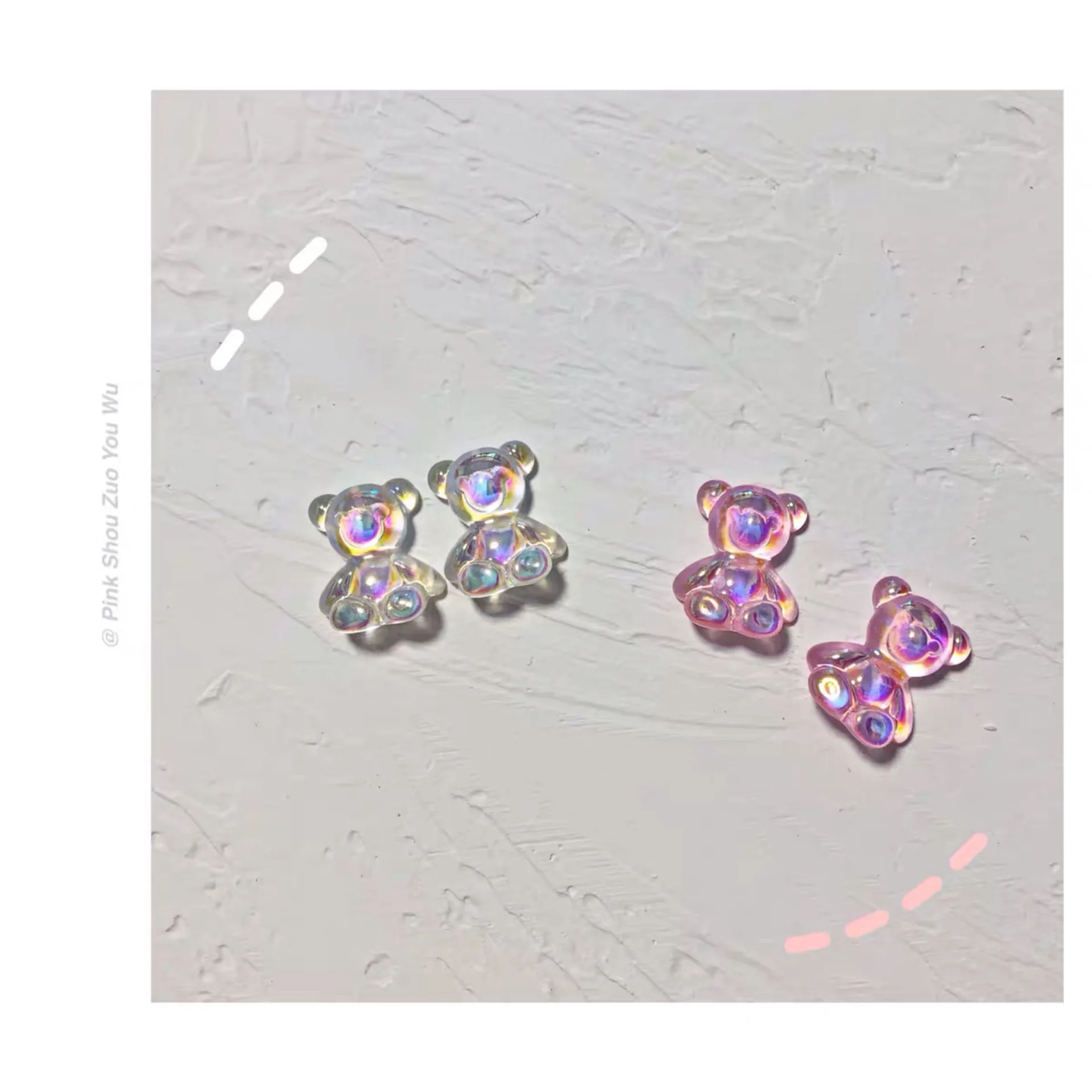 

Korean Fashion Candy Color Jelly Bear Earring Clip On Jewelry Cute Resin Gummy Bear S925 Stud Earrings