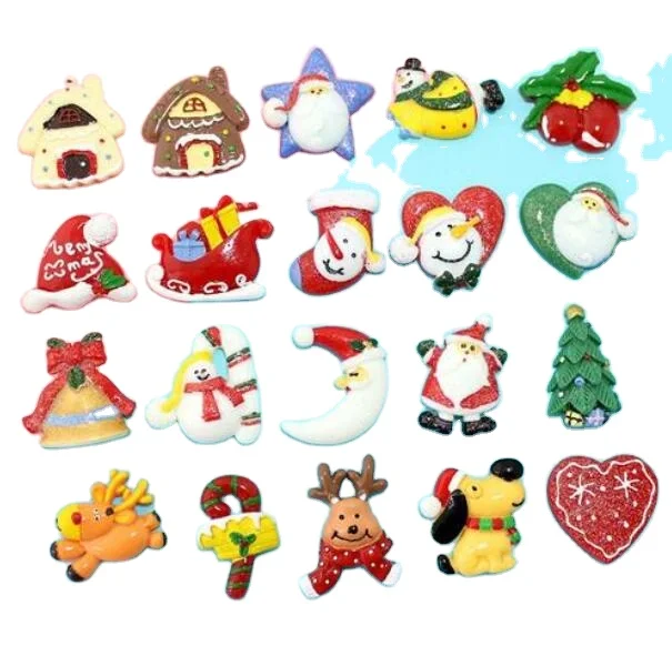 

Mixed Wholesale Lot Christmas Cute Kawaii Flatback Resin Cabochons Embellishments Assorted Holiday Cabs