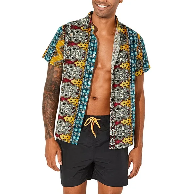 New Casual Hawaiian Shirt Loose Beach Shirt,Shirts For Men Slim