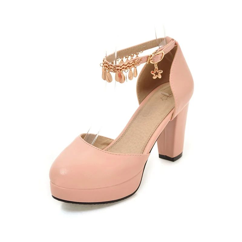 

Pink White Beige Cute Pearl Wedding Shoes Girls Ankle Strap Round Toe Sandals, Pink/black/white