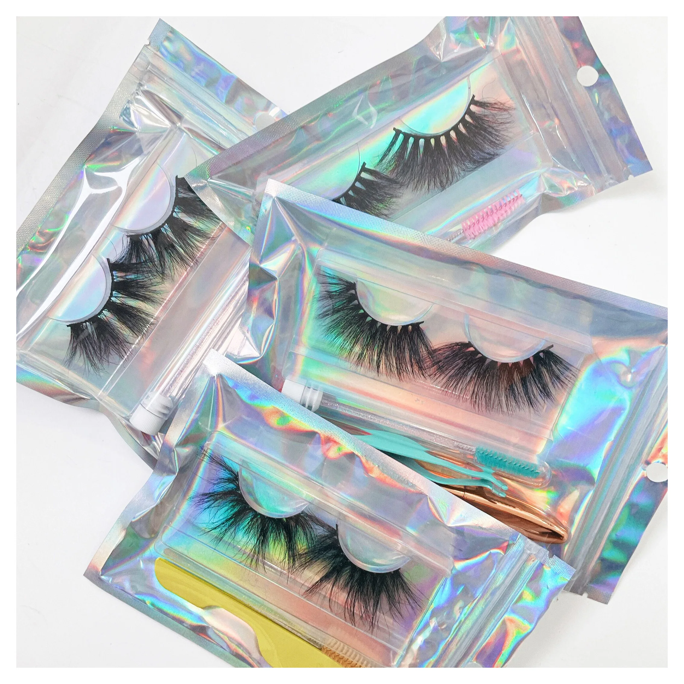 

Wholesale Custom Packaging Eyelashes Own Brand Private Label 100% Real Mink Lashes 3D Mink Eyelashes, Black