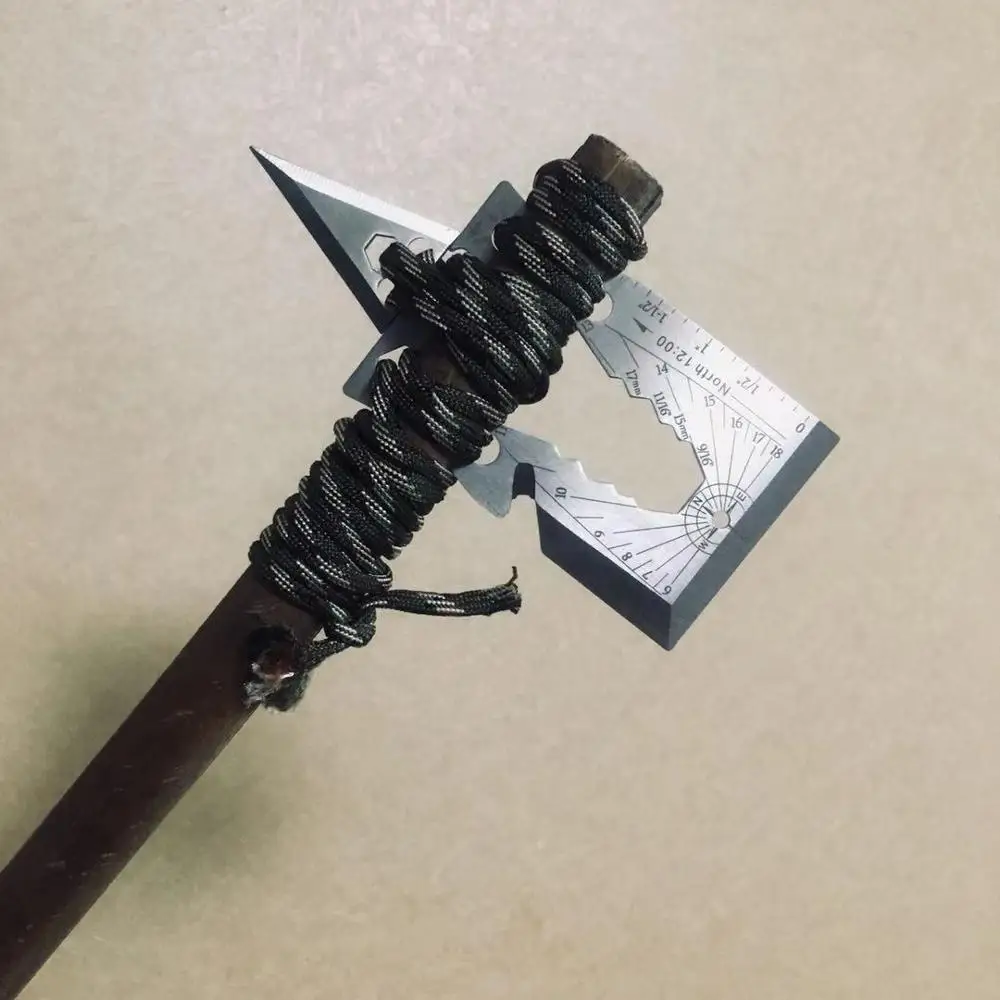 

outdoor survival tactical axe card 30+ tool with arrow