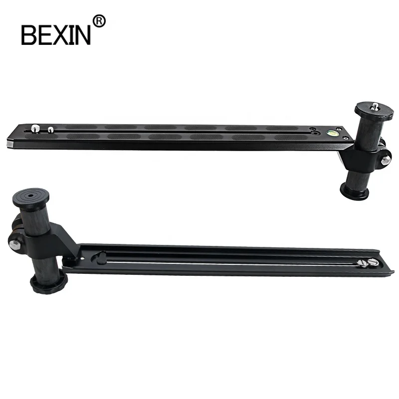 

BEXIN Professional Camera Plate Carbon Fiber column Long Lens Supports Tripod Camera Quick Release Bracket Plate for Manfrotto, Black