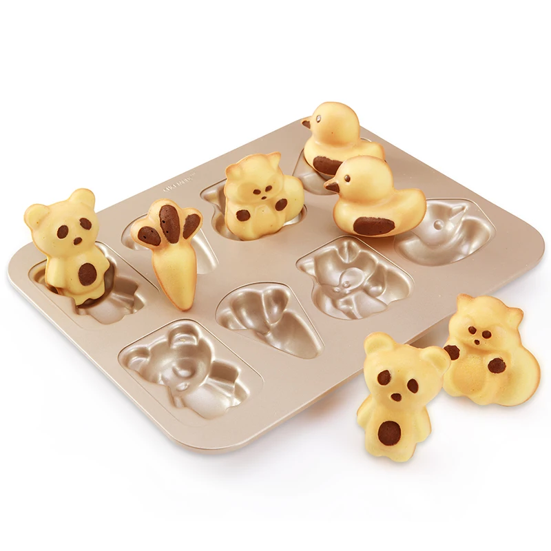 

Non-stick four shapes cake moulds in different shapes, Champagne gold