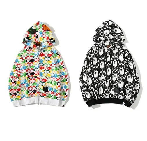 

BAPE In Stock Bape Jacket Ape Men And Women Camouflage Zip Up Hoodie Casual Glowing Jacket, Picture shows