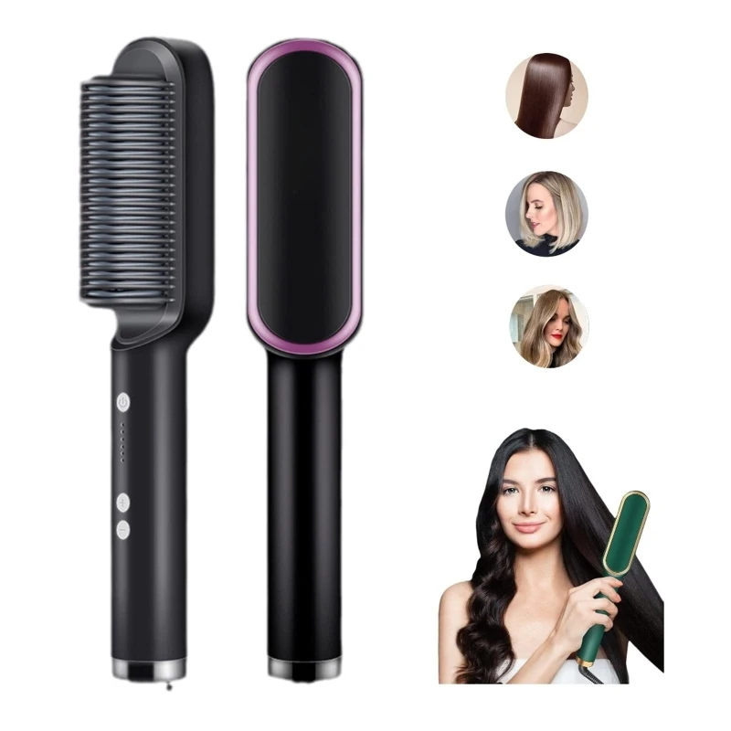 

Wholesale Dropshipping 2 in 1 Comb Brush Negative Ion hair curler Hair Straightener