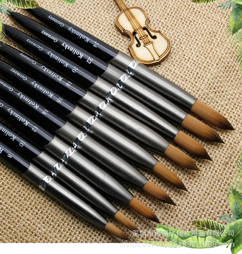 

hot ! 9 designs Acrylic kolinsky nail brush 1K-TY2* kolinsky acrylic nail brush Pointed Round Flat Head Acrylic Nail Art Brushes, As picture