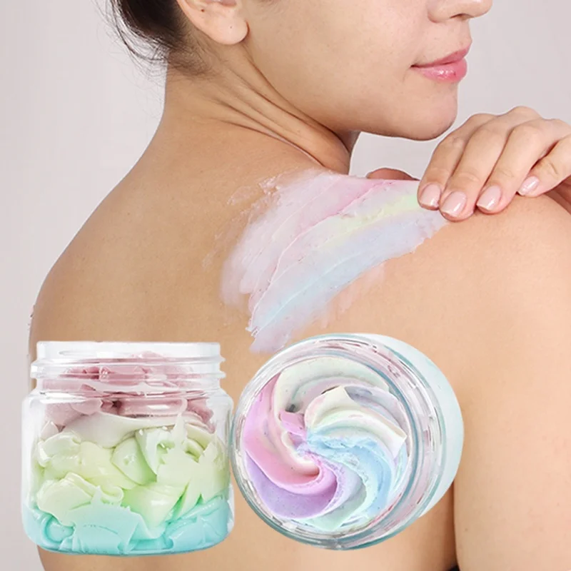 

Private Label Moisturizer Pure Skin Lightening Foam Fruit Rainbow Ice Cream Whipped Body Butter