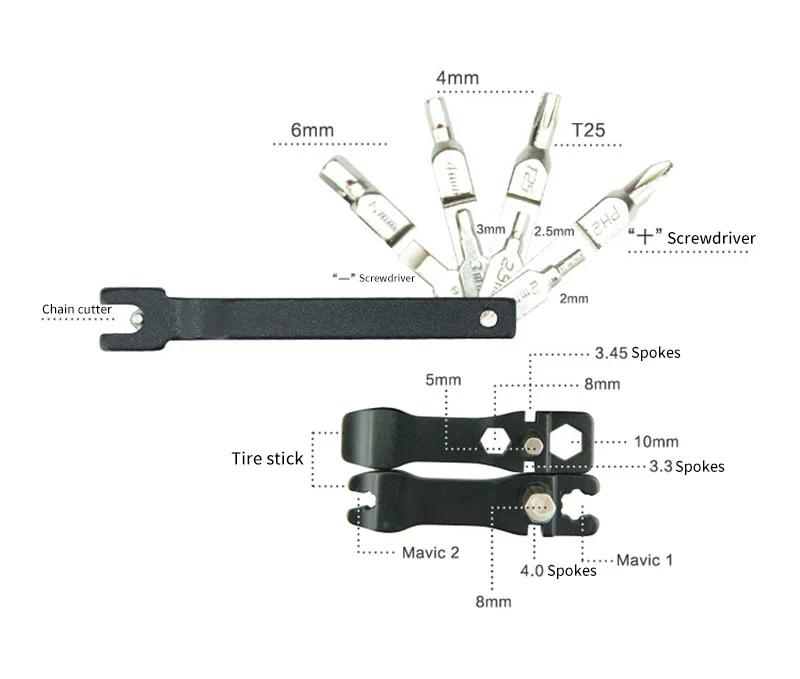 19 in 1 Hex Key Screwdriver Wrench Bicycle Bike Tools Multi Repair Tool Kd 