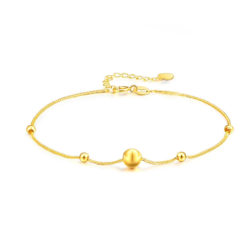 

Firstmadam 18K Pure Real Solid Yellow Gold Chain Bracelets Women, Yello gold/ rose gold