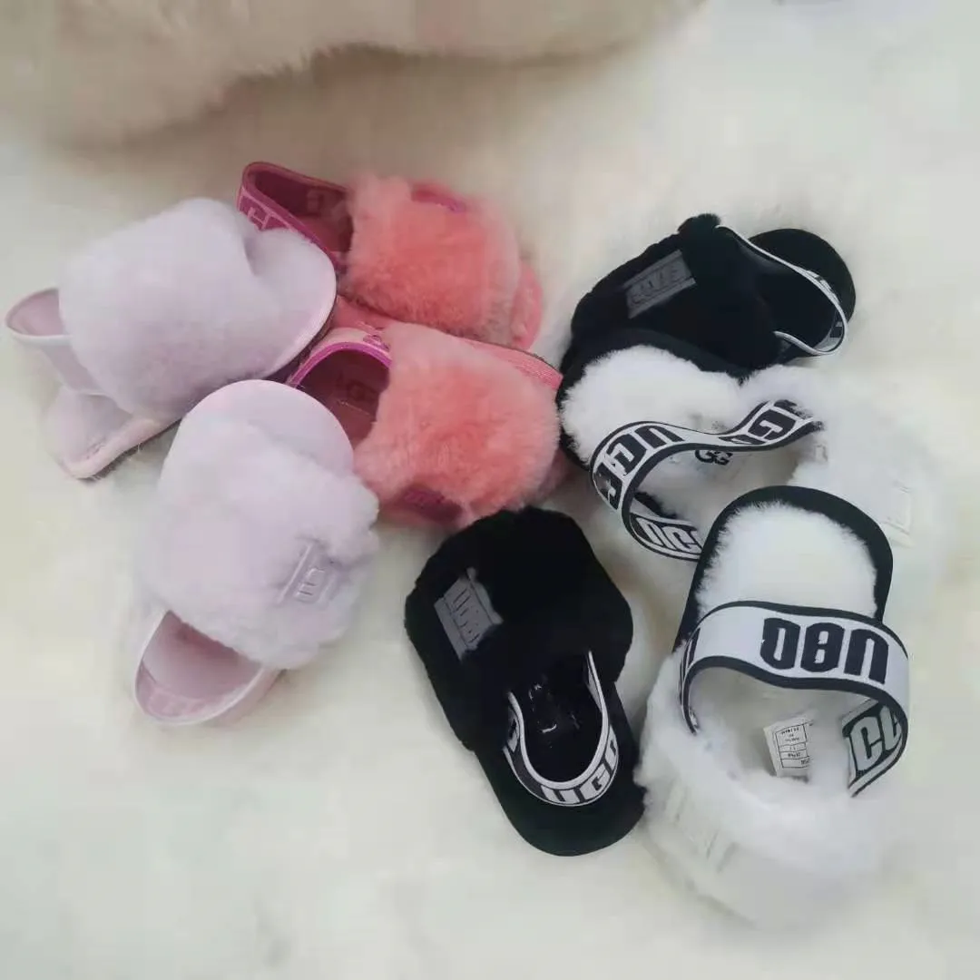 

New Fashion Design Summer Beach Custom Logo slippers Kids Boys Girls Children Slides Slippers, Black