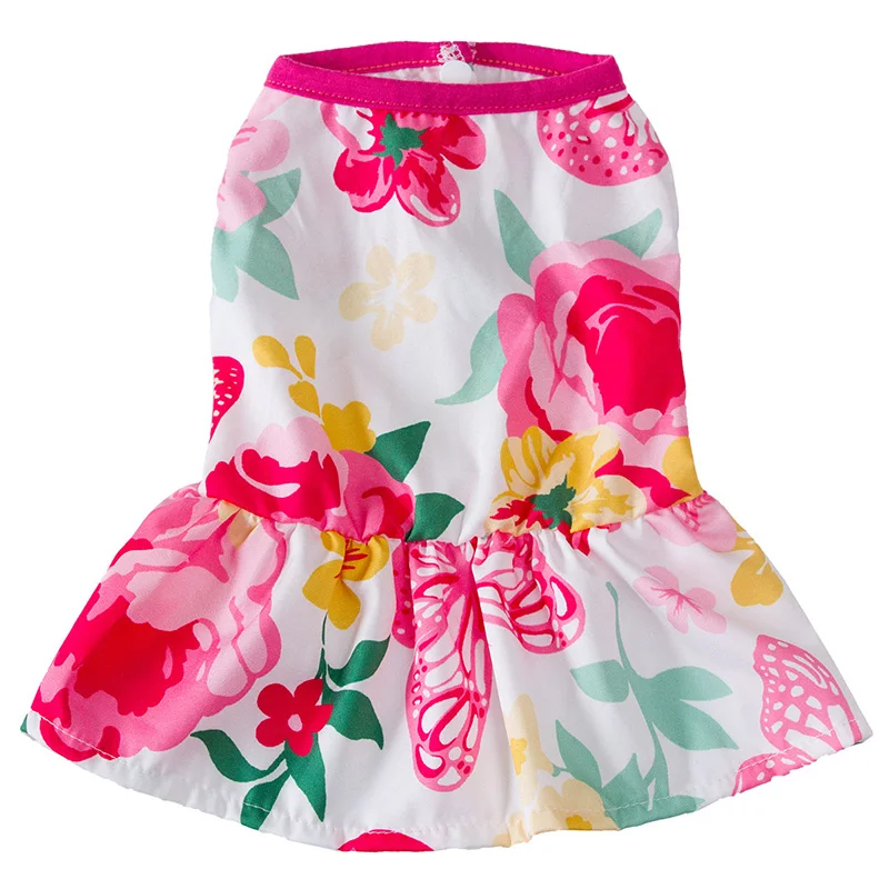 

Bright Color Dog Dress Cute Flower Pet Clothes Summer Dress for Small Dogs Chihuahua Clothing