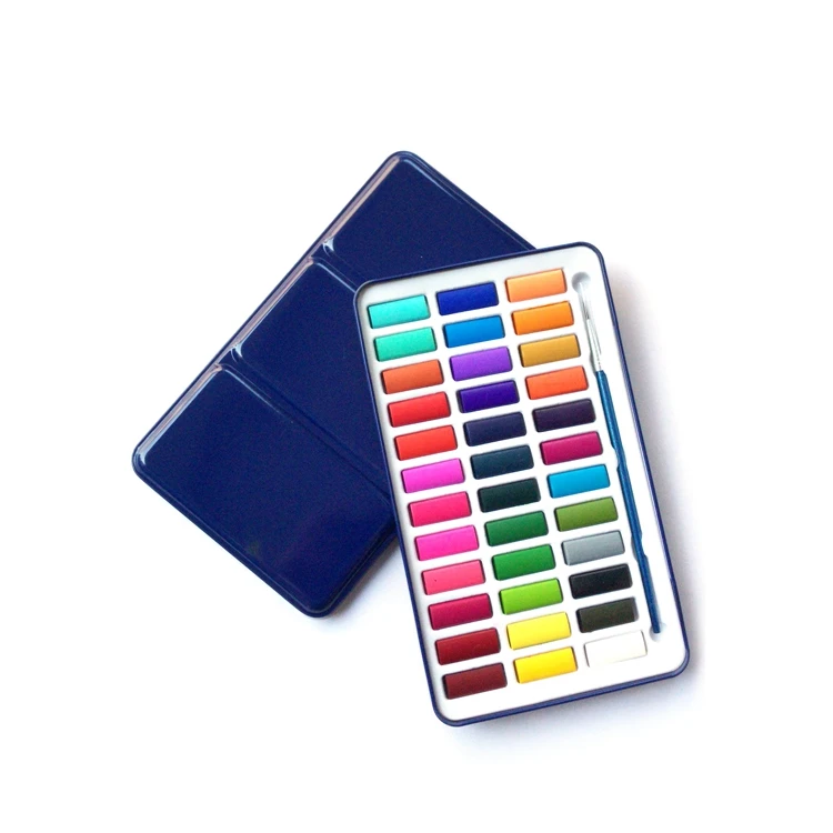 Craft Paper Blue Water Color Paint Box, For Gift, Size/Dimension: 12*12