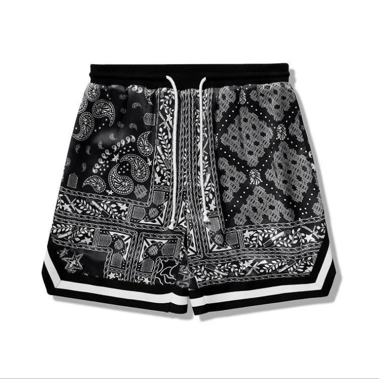 

Hot Sale Men'S Casual Loose Retro High Street Cashew Flower Youth Casual Five Points Summer Shorts, Picture