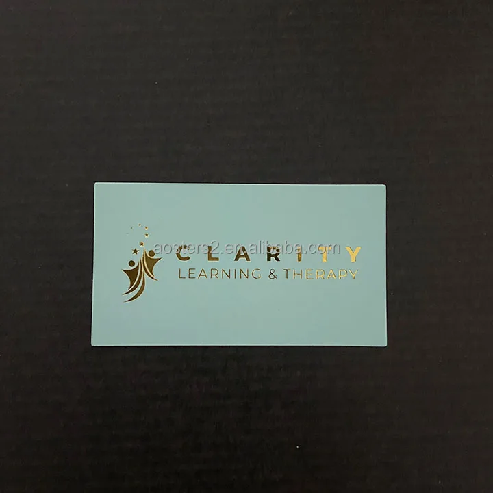 

Custom Luxury Brand Name Gold Foil Printing Logo With gold edges White Paper Visiting Business Card