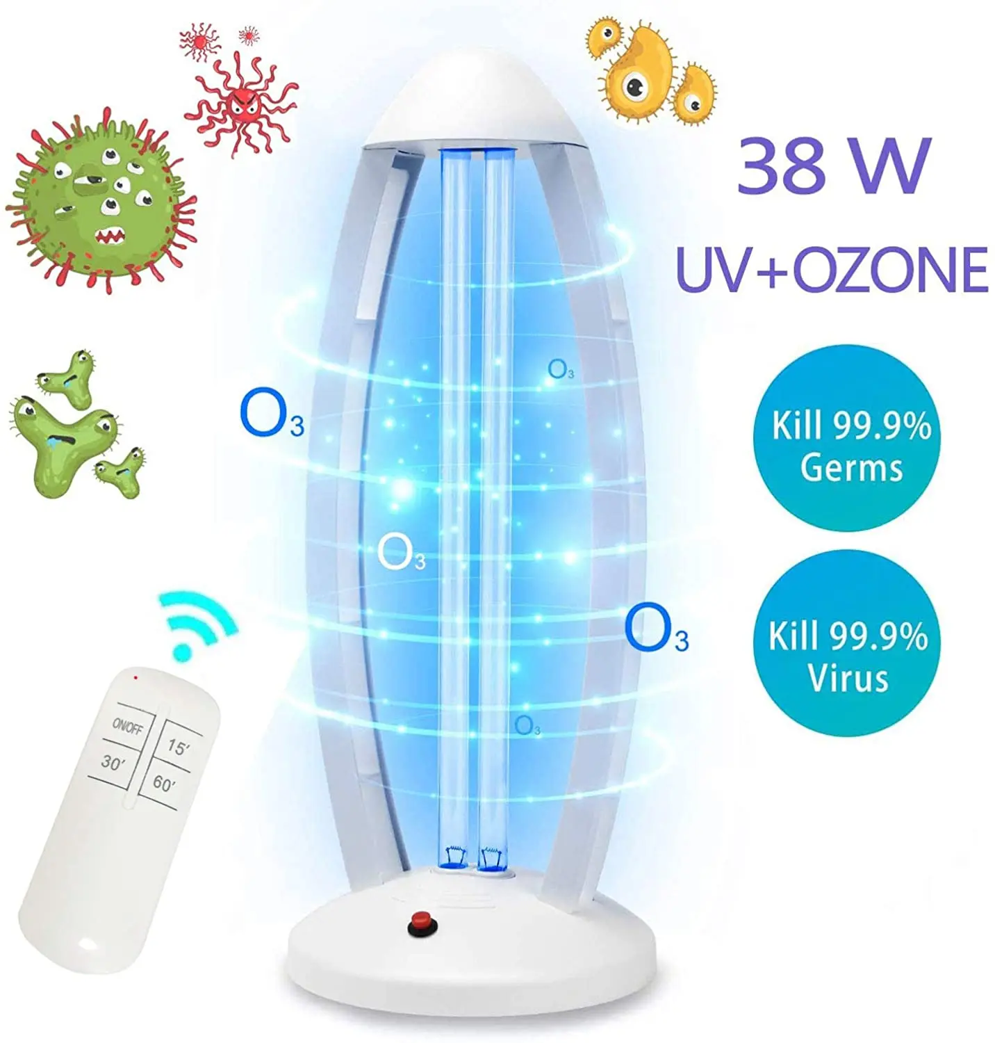 

Hot Selling 110v 220v Uv Ultraviolet Disinfection Light Portable Uvc Germicidal Sterilizer Lamp Uv Lamp Uv Lamp Price, White/black