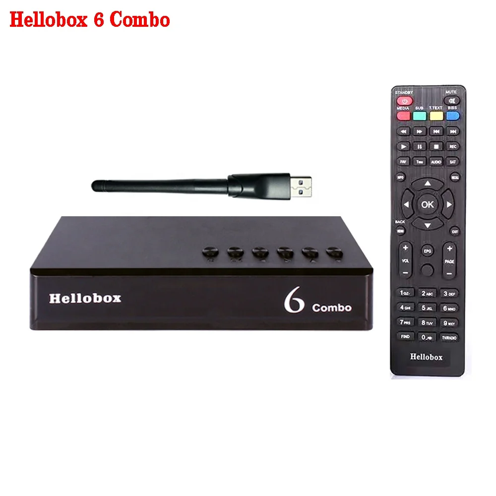 

Hellobox 6 combo Set Top Box H.265 DVB-S2X DVB-T2/C Auto Biss Auto Powervu Cline Scam+ Satellite Receiver