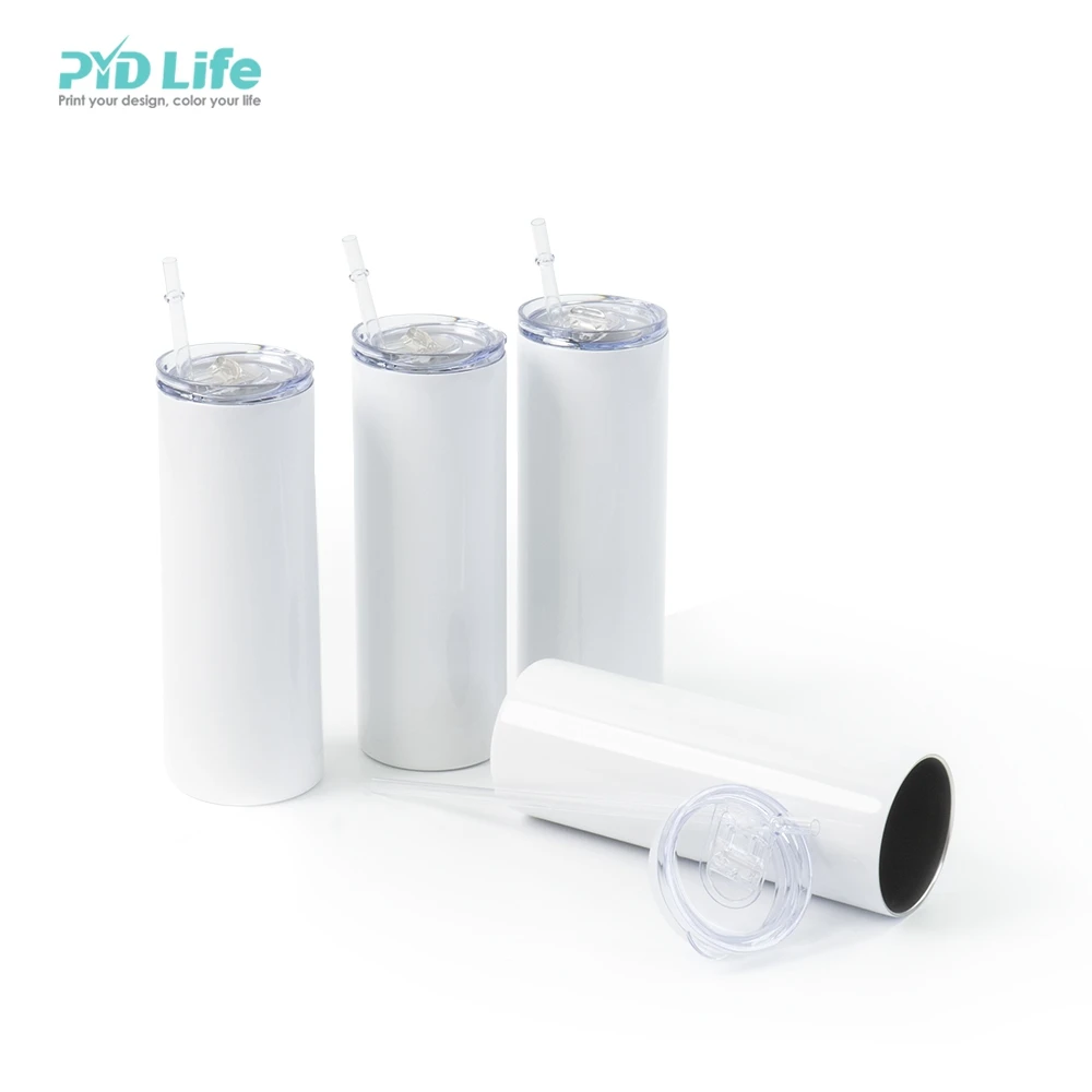 

PYD Life RTS White 20 oz Straight Sublimation Tumblers Skinny Blanks Tumblers Sublimation