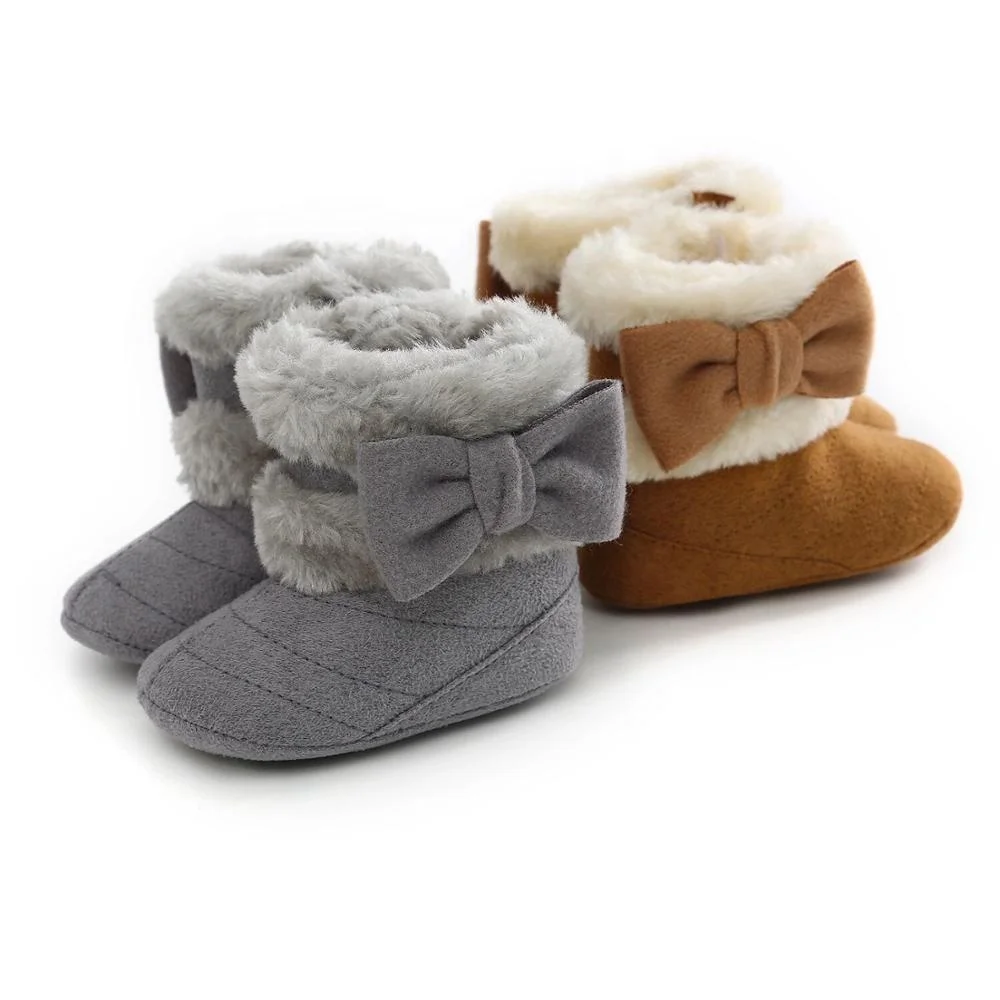 

Kids Rubber Sole Girls Bow Toddler Cotton Custom Newborn Baby Booties