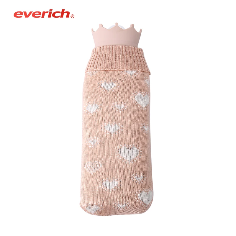 
Premium Classic Silicone Hot Water Bottle and Cute Pattern Knit Cover 