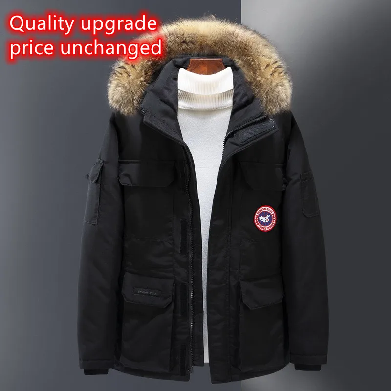 

High Quality Low Price Big Fur Collar Original Canada Style Men's Plus Size Goose Down Jacket Outdoor Winter Jackets