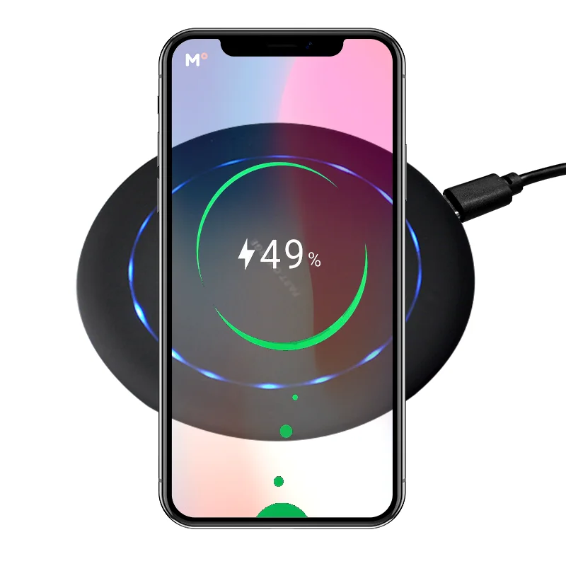 

10w Qi Wireless Charger Pad Led Light Fast Charging Wireless Charger