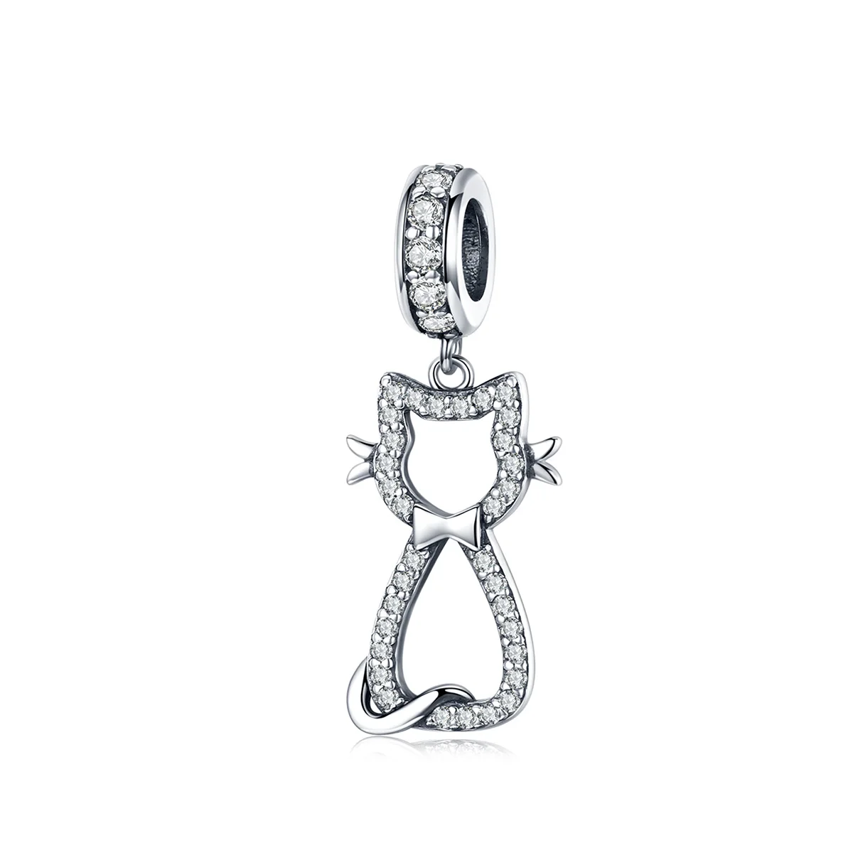 

SCC1162 Beautiful kitty cat CZ jewelry 925 silver pendent for jewelry making