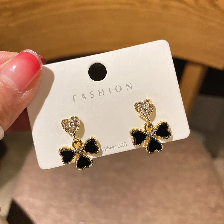 

fashion jewelry trendy luxury crystal earring leaf